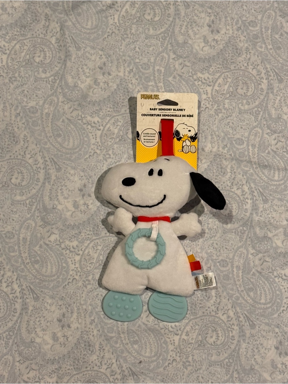 Peanuts Snoopy Baby Sensory Blanket Attachable Toy